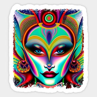 Catgirl DMTfied (30) - Trippy Psychedelic Art Sticker